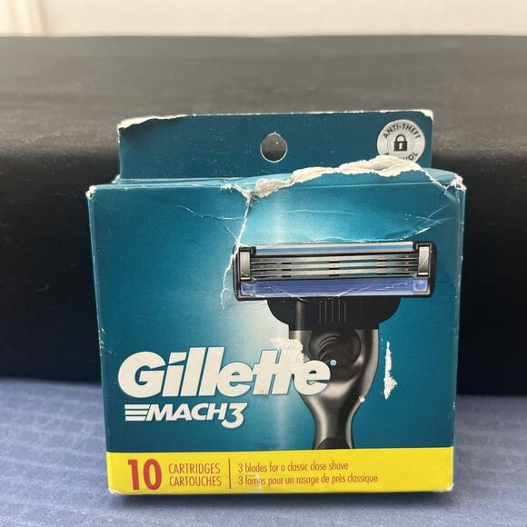 Gillette Mach3 10 Cartridges NEW IN PACKAGE 3 Sharp Blades Each - Picture 1 of 6